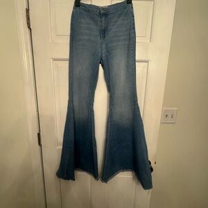 Free People Light Blue Flare Jeans